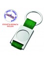 PORTACHIAVI IN METALLO E TESSUTO VERDE  CON ETICHETTA  RESINATA PERSONALIZZATA 7808